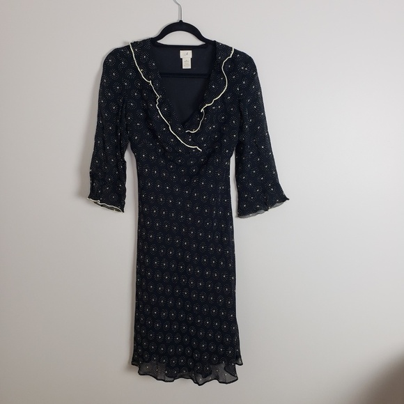 J. Jill  dress, cross over neckline with ruffle A1 - Picture 2 of 6